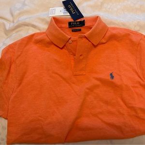Polo large orange collared shirt NWTs